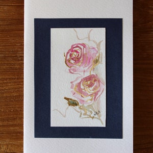 Carte aquarelle et feuille d'or