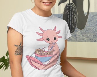 Axolotl Eating Ramen Shirt - Axolotl Birthday Gift