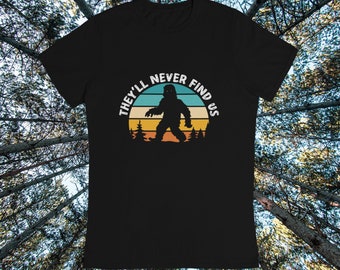 Vintage Bigfoot Believer T-Shirt, Retro Sunset Graphic