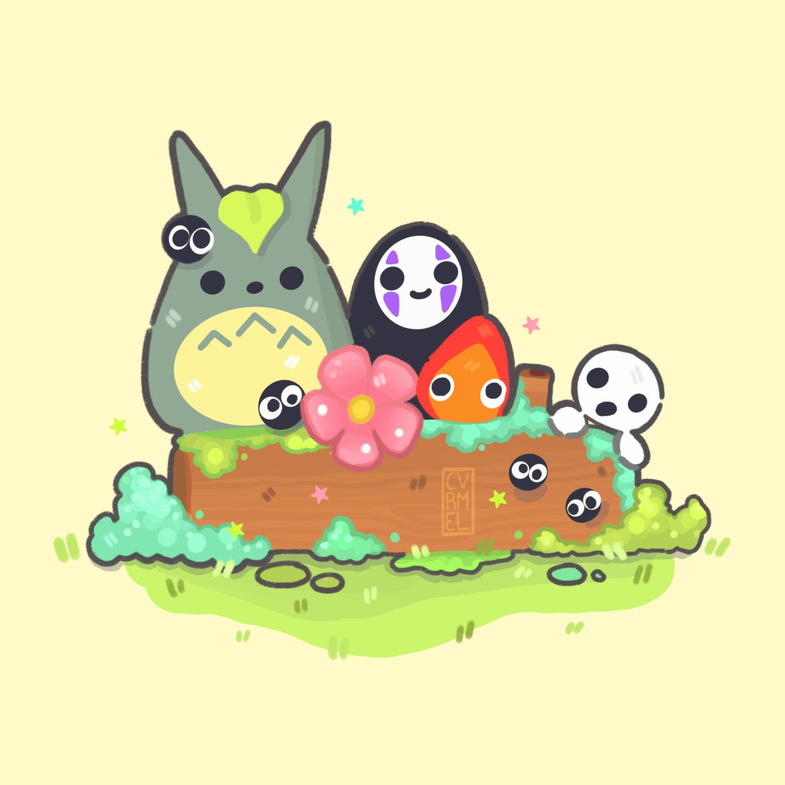 Cute Studio Ghibli Print Spirited Away Print Howls Moving - Etsy