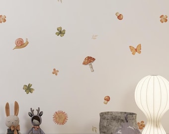 Mushroom Wall Decals: Forest Nursery Decor, 81 Piece Set