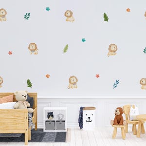 Safari baby lions decals, safari animals decal, baby lion decal,Watercolor Wall Decal,Watercolor Wall Sticker,baby animals decal,lions decal