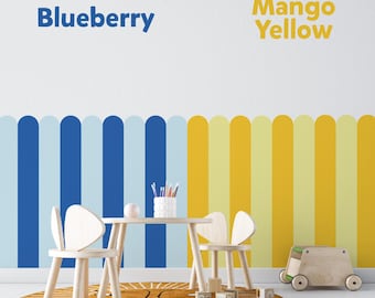 Striped Scallop Wall Decals: Peel & Stick Half Wall Sticker