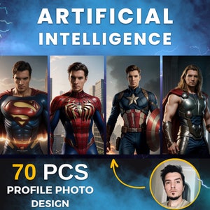 Portrait IA personnalisé à partir de votre photo - 70 oeuvres d'art numérique personnalisées, art mural personnalisé ou cadeau d'anniversaire | Téléchargement numérique