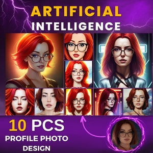 Custom AI Portrait from Your Photo - 10 Pieces of Personalized Digital Art, Personalized Wall Art or Birthday Gift | Digital Download