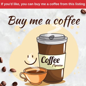 Op de afbeelding: Illustratie van een koffiekopje en een koffiebeker om mee te nemen met stoom die uit de koffie opstijgt. De koffiebeker om mee te nemen heeft een wit label met de tekst "Coffee Espresso". De achtergrond is lichtgeel met een witte marmerstructuur.