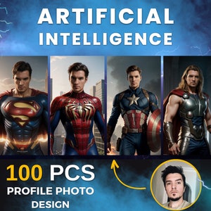 Custom AI Portrait from Your Photo - 100 Pieces of Personalized Digital Art, Personalized Wall Art or Birthday Gift | Digital Download