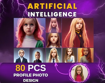 Custom AI Portrait: 80 Digital Art Pieces from Your Photo (Digital Download)