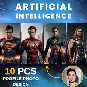 Custom AI Portrait from Your Photo - 10 Pieces of Personalized Digital Art, Personalized Wall Art or Birthday Gift | Digital Download