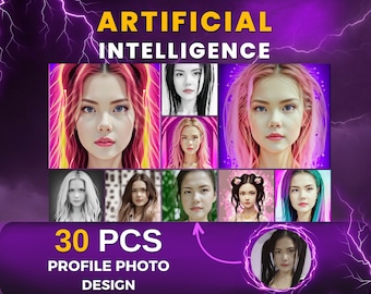Custom AI Portrait from Your Photo - 30 Pieces Personalized Digital Art, Personalized Wall Art or Gift for Loved Ones | Digital Download