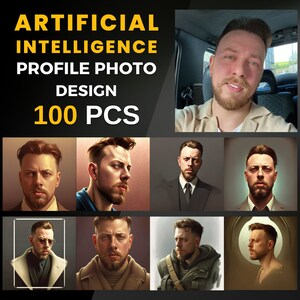 Custom AI Portrait from Your Photo - 100 Pieces of Personalized Digital Art, Personalized Wall Art or Family Gift | Digital Download
