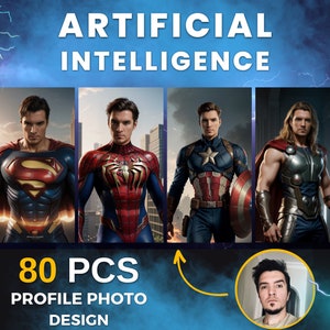 Custom AI Portrait from Your Photo - 80 Pieces of Personalized Digital Art, Personalized Wall Art or Christmas Gift | Digital Download