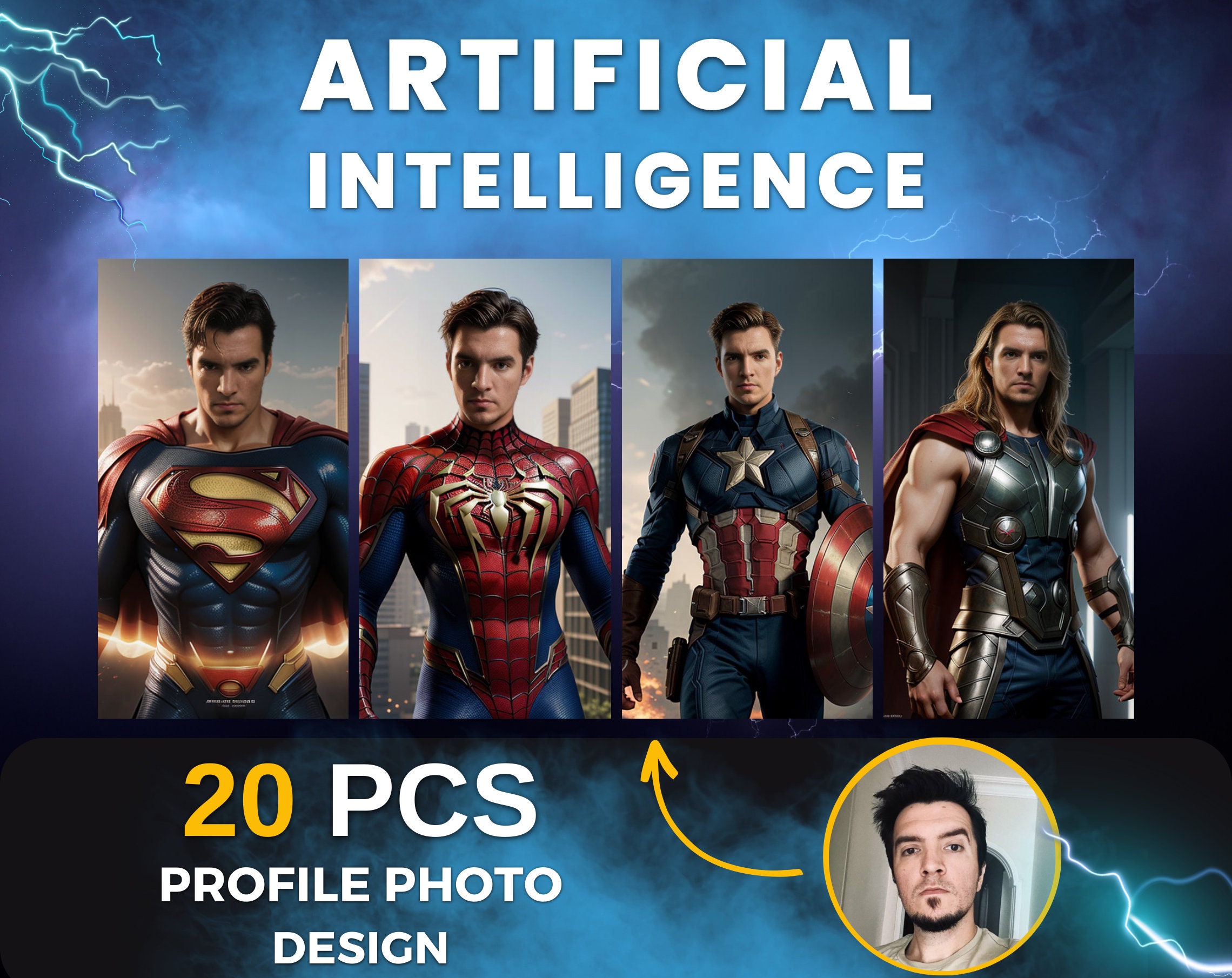 Custom AI Portrait from Your Photo - 20 Pieces of Personalized Digital Art, Personalized Wall Art or Birthday Gift | Digital Download
