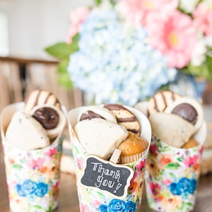Floral Baby Shower Charcuterie Cups Wildflower Birthday Snack Cups for party SET OF 10, Wedding Reception Grazing Cups, Individual Food Cups