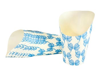 Blue Bow Charcuterie Cups SET OF 10, Blue Bow Baby Shower Snack Cups, Bow Birthday Party Appetizer Cups