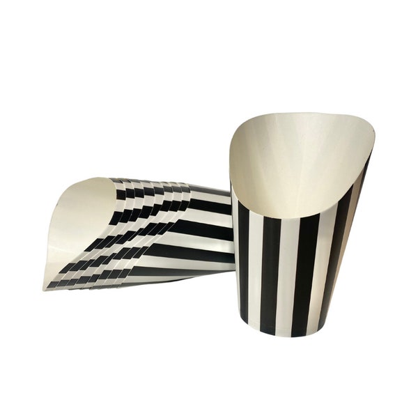 Black and White Striped Charcuterie Cups - Set of 10