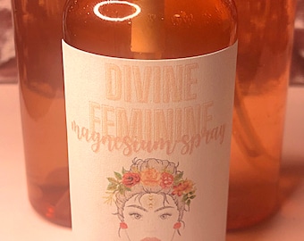 Divine Feminine Magnesium Spray, Love Spell Scent, Crystal Infused, Rose Quartz, Self Love, Confidence
