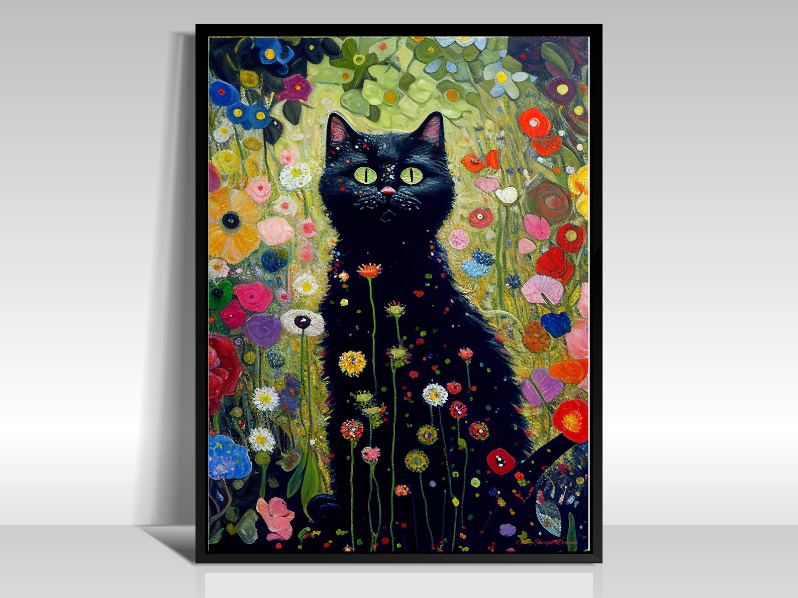 Gustav Klimt Garden Cat Print Gustav Kl Gustave Klimt Etsy