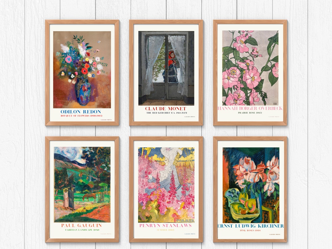 Pink Wall Art Set of 6 Wall Art Prints Exhibition Posters Etsy