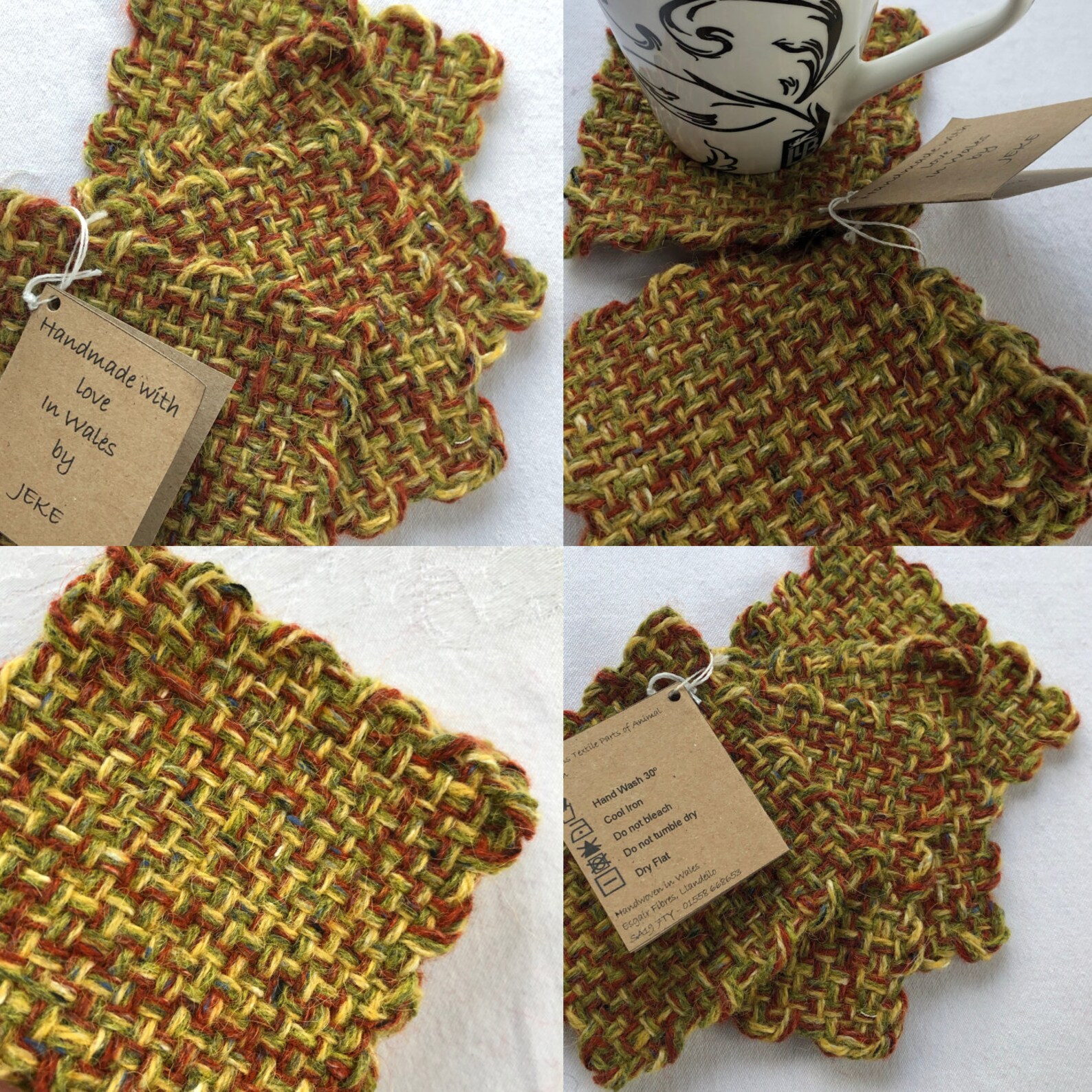 Spring Wool Coasters Handwoven Wool Coasters by Esgair Fibres | 100% Wool, Alpaca Yarn ...