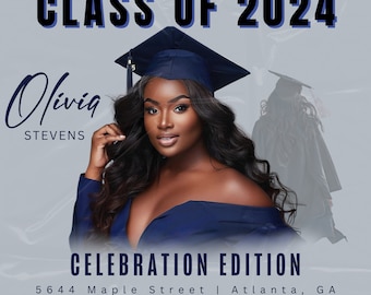 Luxury Graduation Celebration Editable Flyer | High School and College Easy To Edit Digital Download | Graduation Template