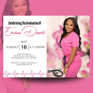 Editable Nursing Graduation Flyer | Class of 2024 | Nursing School Celebration Graduation Announcement, Graduation Party