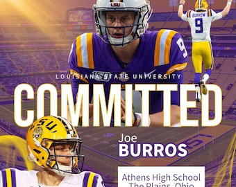 Sports Committed DIY Template | Commitment Social Media Flyer | Signing Day Template | High School Sports Commitment Instagram Flyer