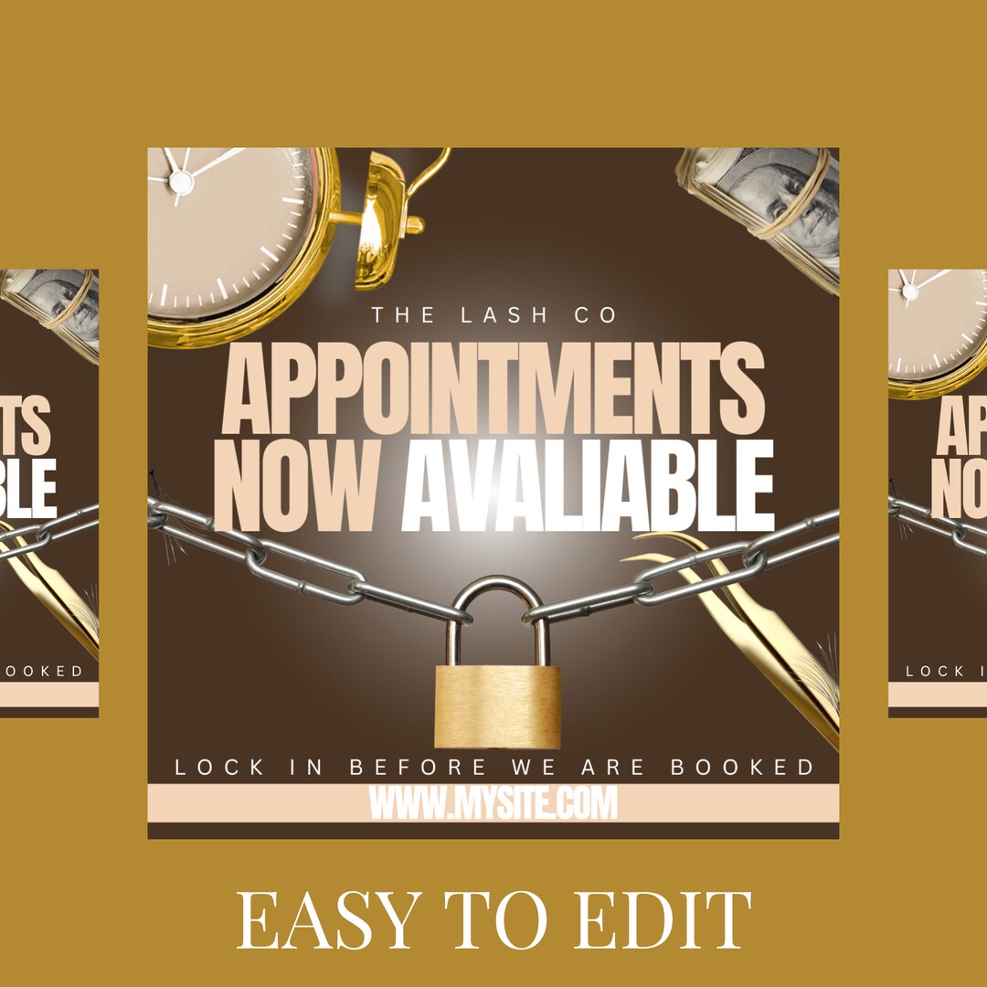 Luxury Appointments Now Available Canva Template - Etsy