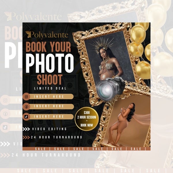 Book Your Appointment Editable Canva Flyer | Book Your Photoshoot | Easy to Edit Canva Digital Download | Babyshower Invitation