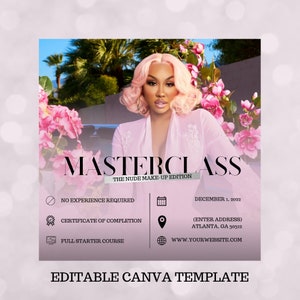 DIY MasterClass-flyer | Canva-sjabloon | Bewerkbare Canva-flyer | Sjabloon voor online cursusflyer | Flyer-sjabloon voor trainingscursus | Gepersonaliseerd