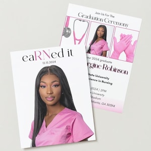 Editable Nursing Graduation Flyer | Class of 2024 | Nursing School Celebration Graduation Announcement, Graduation Party