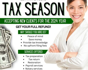 Tax Prep Season Flyer, Tax Season Flyer, Accountant Flyer, Credit Repair Flyer, Business Consultation Flyer, Instagram Post, Flyer Template