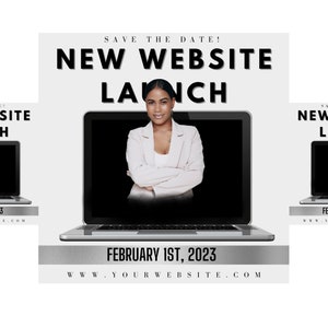 New Website Launch Canva Template Flyer