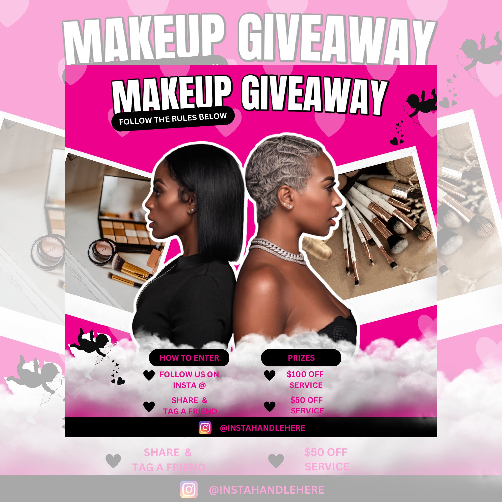 Ventilere hjemmehørende bjælke Makeup Giveaway Social Media Canva Flyer - Etsy