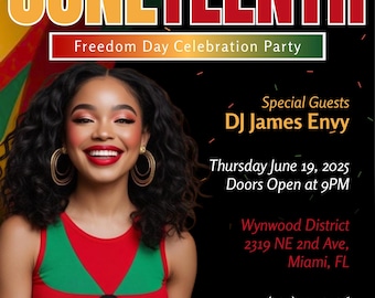Juneteenth-flyer, Juneteenth-reaflyer, redigerbar flygbladsmall, Juneteenth-festflyer, Juneteenth-firande, redigerbar Canva