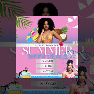Luxury Swimwear Flyer| Canva Social Media Flyer Template