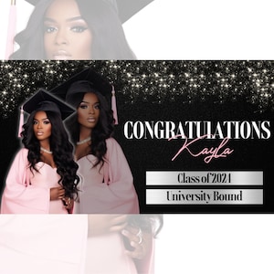 Graduation Banner Template Design | Graduation Event Backdrop | Class of 2024 | Easy To Edit In Canva | Graduation Graphic