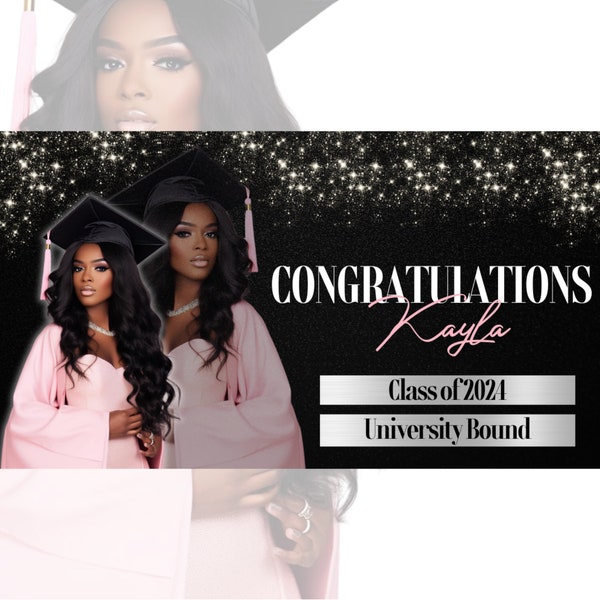 Graduation Banner Template Design | Graduation Event Backdrop | Class of 2024 | Easy To Edit In Canva | Graduation Graphic