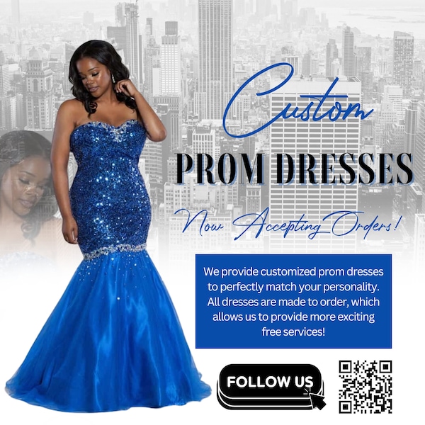 Luxury Prom Dress Editable Flyer | Custom Dresses For Prom Digital Download | Prom Celebration Flyer | Prom 2024
