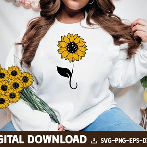 Sunflower svg, flower svg, sunflower clipart, sunflower png, floral svg, flowers svg, flower clipart, instant download, floral clipart