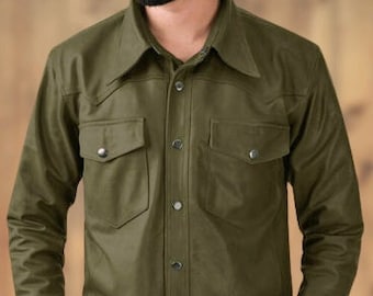 Men's 100% real Leather Shirt - Trendy Shirts - Gay Shirt - Punk Shirt - Summer Shirt - Harry Styles Shirt - Cowboy Shirt - Gift for Him