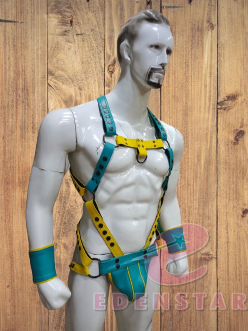 men-s-real-leather-harness-with-jockstrap-wrist-cuffs-etsy