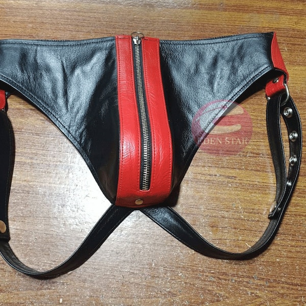 Men's 100% Genuine Leather Underwear Mini Briefs Men's Elastic Underwear Men's Lingerie, Men's leather Brief/Underwear