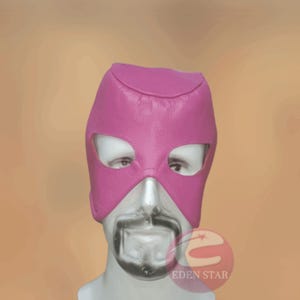 Men 100% Real Cowhide Leather Half Hood, Men&#39;s half face hood, Black Leather Half Mask, Handmade  real leather Deluxe half Mask