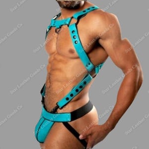 Men’s Leather Chest Harness with Buckles | Adjustable Bulldog Body Strap | Gay Clubwear | Fetish Bondage Harness for Men