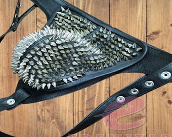 Studded Leather Jockstrap: Genuine Cowhide, Adjustable Fit