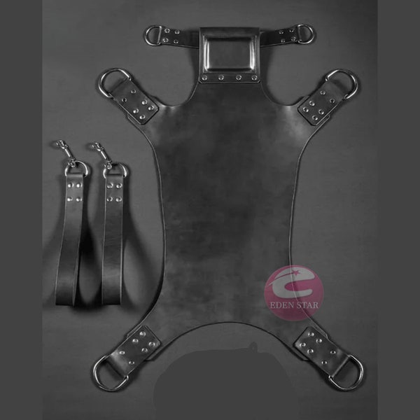 Handmade Original Leather Swing, Heavy Duty Play Room Black Leather Swing Adult Sling, Heavy duty Leather Adult Sling sex play Swing