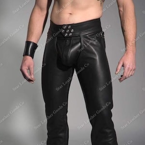 Handmade Real Leather Chaps for Men | Unisex Black Biker Motorcycle Chaps | Genuine Leather Riding Gear | Festival Costume Pants
