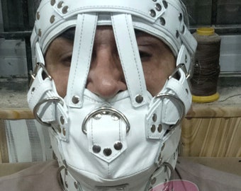 Genuine Leather Muzzle Mask: Adjustable BDSM Head Harness