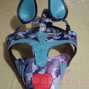 Camo Leather Cat Mask for Men's & Women's, Leather cat eye face mask, sexy Halloween mask, unisex leather mask , Handmade Bondage Cat Mask
